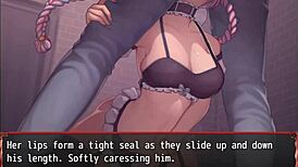 Maid deepthroats giant cock in harem hentai episode.