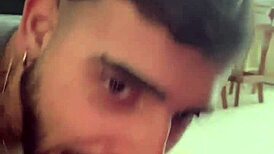 Sucking a big dick while he plays video games, part 2, in casual gay pornstar scene