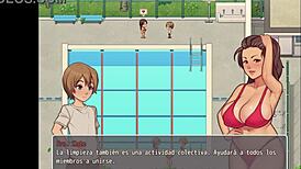 In this hentai game, the instructor gives me a blowjob while the fairy shows her huge ass 😍