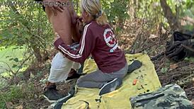 Damn, this mountain got us so horny we couldn’t stop screwing! Spanish couple going at it!