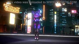 Bonnie在FNF中作为Bonfie，韩国流行女王卡3D卡通风格诱惑舞蹈