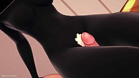 Girlfriend Dresses as Enderman for Intense Hentai Minecraft Bed Play