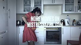 Dominatrix Mistress April Binds Slave Rose in Tight Tubes.