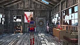 Beautiful brunette in Fallout 4 porn in 3D video