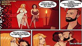 Advanced robot sex dolls engage in threesome fucking with big cocks and toys