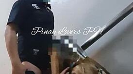 Teen couple bangs in public mall fire exit, nearly busted