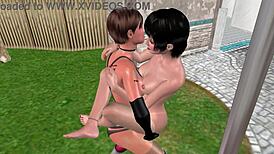 animated 3d cute lesbian girl fucking