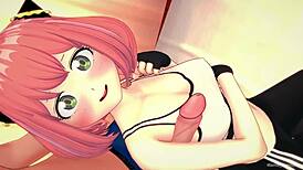 Anya Finishes Exercises And Gets Horny In Adult Hentai