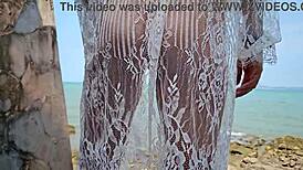 yo, caught my sexy neighbor showing off outdoors for voyeurs