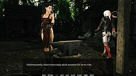 hot teen pussy gets wet and surprised in 3d cartoon sex game