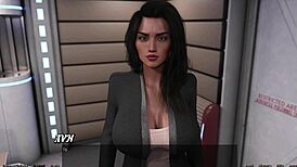 Stranded in space, ebony milf argues with teen over big cock