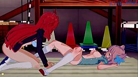 KANADE AM AND MARIA CADENZAVNA EVE AND CAGLIOSTRO INTENSE LESBIAN PLAY - SYMPHOGEAR HENTAI