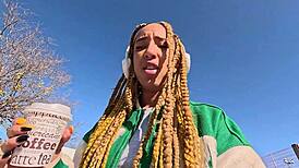 Ebony Luna Black Spots Me on Street and Takes Me Home for Rough Sex