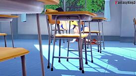 Android 18 and Videl share lesbian sex