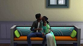 Monalisa in pink bra gets seduced and fucked in cowgirl and doggystyle positions by her mother-in-law