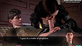 Man, perfect ass virgin nun babe tries first anal in hentai game!