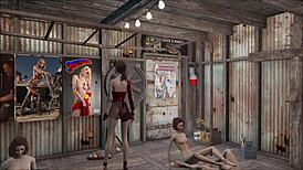 fallout 4 fashion unfolds as cute brunette slut gives animated footjob in hentai game