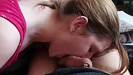 Real Homemade Amateur Milf Sucks Huge Cock and Swallows Cum