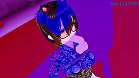 Roboco-san and uruha rushia have intense sex in hololive vtuber hentai