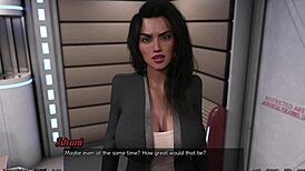 Stranded in space, ebony milf argues with teen over big cock