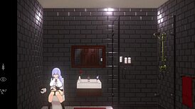 some fun with a cute doll on sofa and toilet room