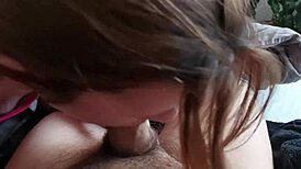 Real Homemade Amateur Milf Sucks Huge Cock and Swallows Cum