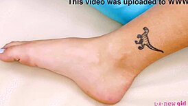 Sizzling Brunette Teen Strips Naked in Close-Up POV