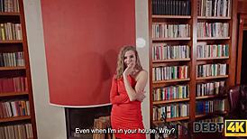 Debt4k Janitorial Duty with Hairless European Beauty!