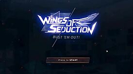 Giant naked waifu busts out in hentai game