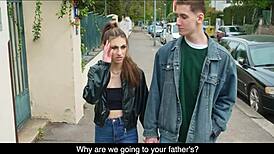 Kinky Brunette Teen Cheats in Hairless Pussy Play