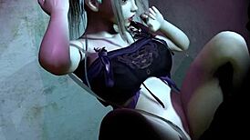 3d cute blonde babe bangs big dick stranger in wild anal scene