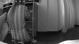 Wife cheats on her husband with his best friend in a real homemade setting.