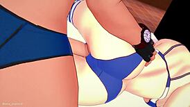 Descriptive Hairless Cartoon Babe Fails to Resist in Hentai Scene