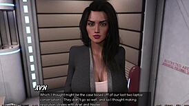 Stranded in space, ebony milf argues with teen over big cock