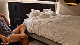 Cuckold Husband Invited a Tattooed Stranger to Fuck His Blonde Hotwife.