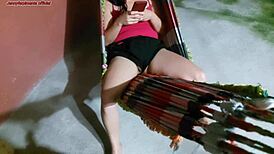 madrasta’s shorts slip, showing off while relaxing, driving me crazy