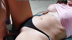 Stepmom pulls off my condom, begs for cum inside...