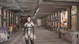 fallout 4 fashion unfolds as cute brunette slut gives animated footjob in hentai game