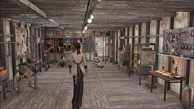 fallout 4 fashion unfolds as cute brunette slut gives animated footjob in hentai game