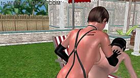 Cute lesbian girls in 3D anime fucking from behind 😍