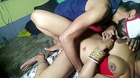 Indian landlord lady gets taken in rented house with dirty whispers