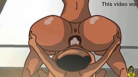 fucking my anime girlfriend doggy style with big ass bent over