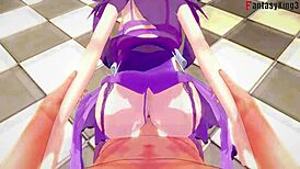 Scathach and skadi having sex on throne