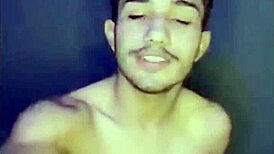 why does this gay guy cum from solo handjob? watch him stroke his cock alone.