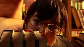 Unexpected creampie with busty Japanese classmate in quiet library corner