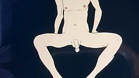 in this anime hentai, the babe stares at his huge penis while cartoon fuckin