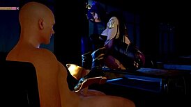 Zi Yan在3D动画中骑乘巨大鸡巴