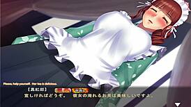 Beautiful Asian crossdresser in hot action in Maid-san to boin game hozuki