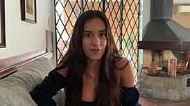 first casting with busty skinny 18yo brazilian teen pov blowjob