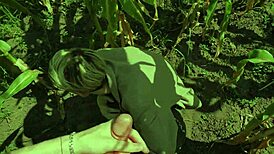 Helping a twink friend with intimate cornfield moments